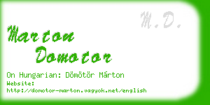 marton domotor business card